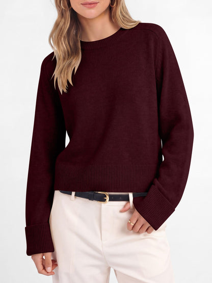 ANRABESS Sweaters for Women Cropped Fall Lightweight Pullover