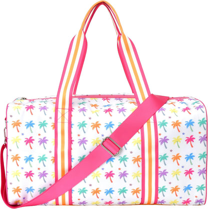 iscream 17" x 11" Duffle Bag with Sturdy Nylon Exterior for Sport and Travel with Adjustable Strap - Palm Paradise