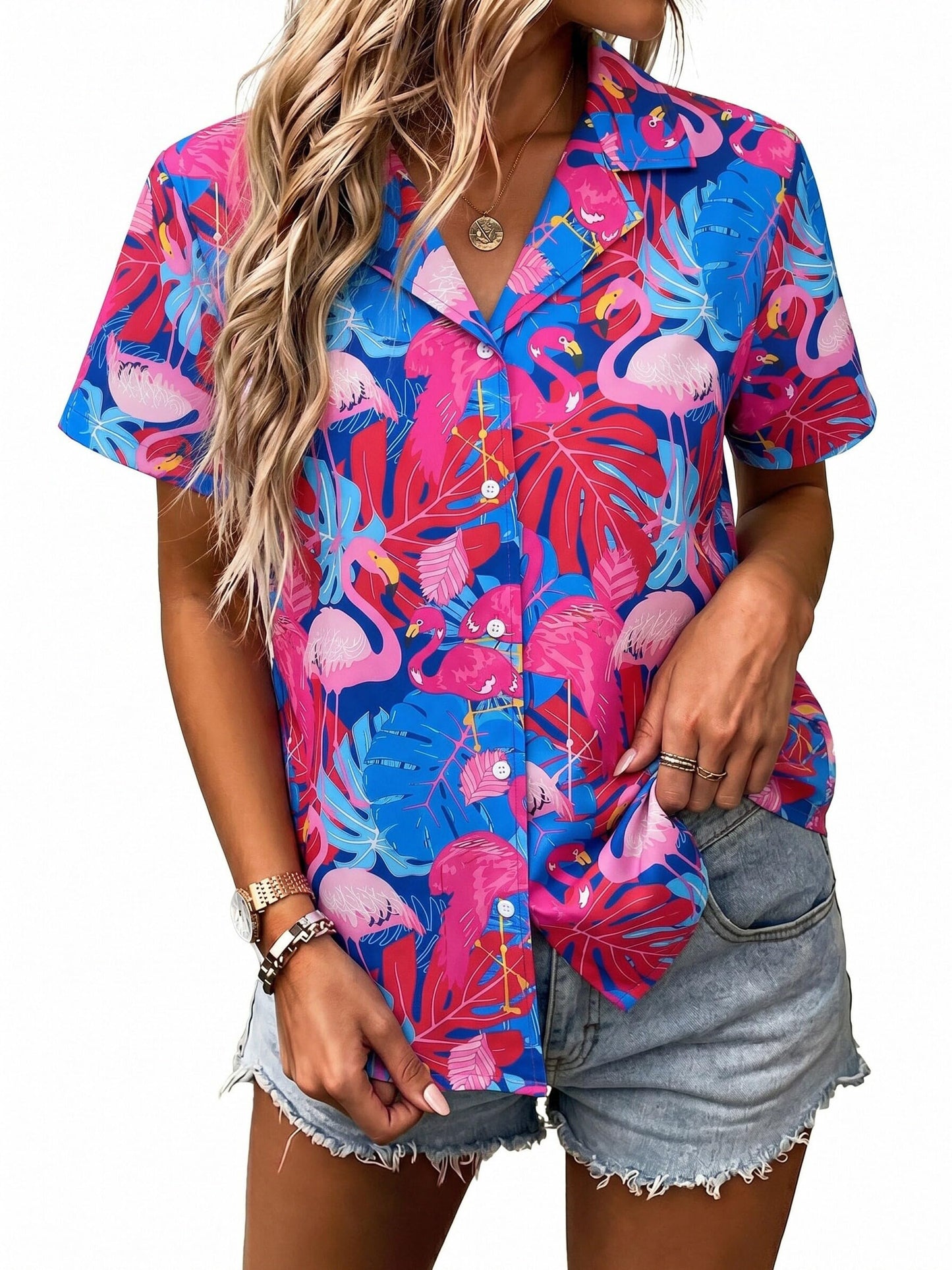 UNIQUEONE Womens Hawaiian Shirt