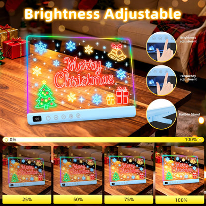 Led Drawing Board with 13 Light Effects, 16" Rechargeable Glow Doodle LED Note Board with Colors, Neon Light Up Drawing Tablet Gifts for Kids for Easter Birthday Christmas Gift Ideas