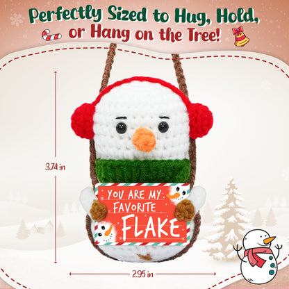 OASSIE Christmas Tree Crochet - Xmas Stocking Stuffers Gifts for Women Men | Christmas Tree Decorations, Christmas Crochet Gifts for Friends/Family/Coworkers, Emotional Support Message, Handmade