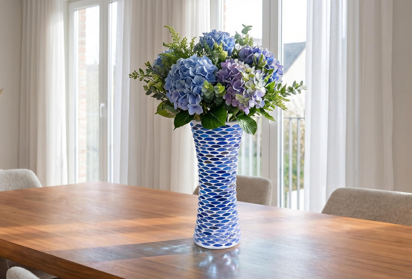 11.6" H Purple Red Mosaic Vase