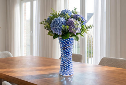 11.6" H Purple Red Mosaic Vase