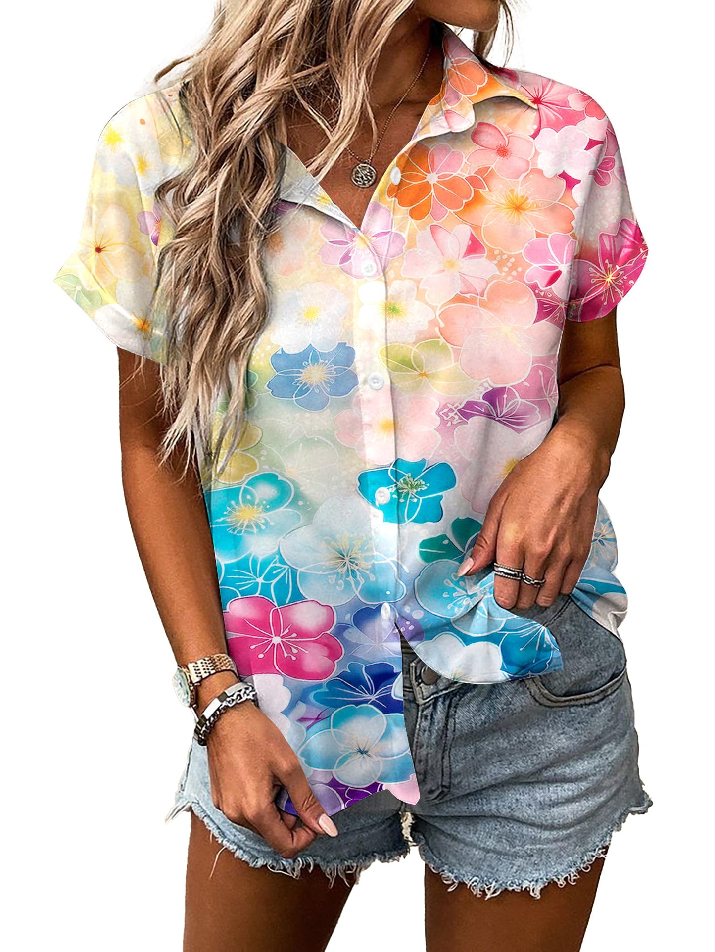 UNIQUEONE Womens Hawaiian Shirt