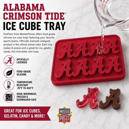 Masterpieces Fanpans Ncaa Alabama Crimson Tide Silicone Ice Cube Tray Set - Fun Alabama Merchandise, Dishwasher Safe