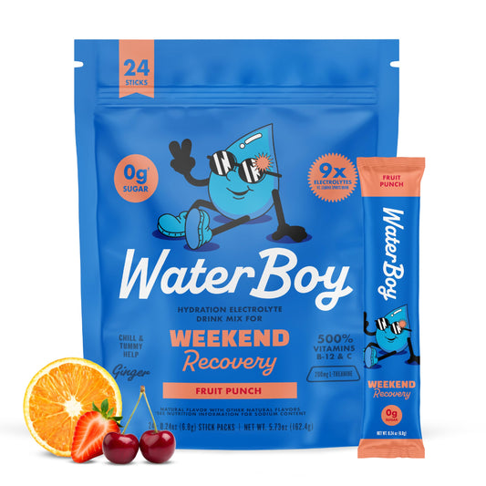 Waterboy - Weekend Recovery, Variety Pack, Sugar Free Electrolytes Powder Drink Mix - 24ct Hydration Packets