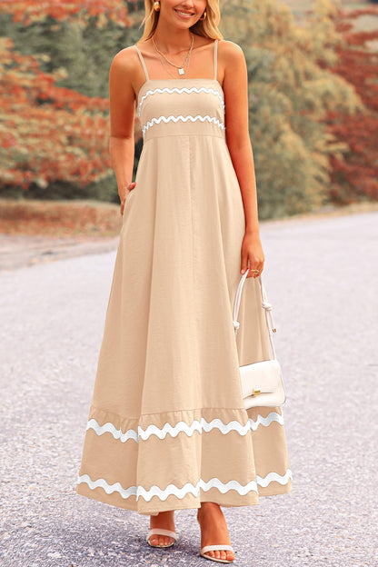 PRETTYGARDEN Women's Summer Spaghetti Strap Boho Maxi Dress