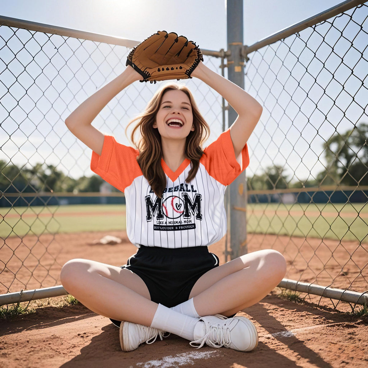 Baseball Mom Shirts for Women V Neck Baseball Stripe Outfits