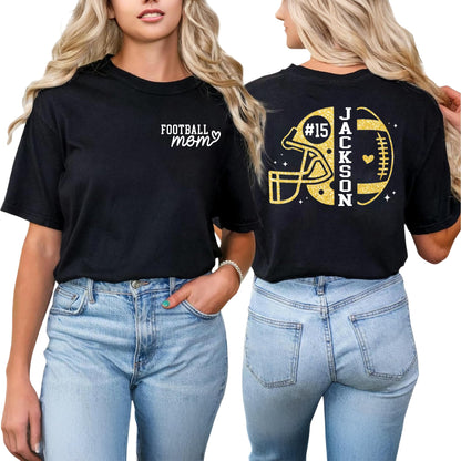 Personalized Football Mom Shirt with Kids Names and Jersey Number, Custom Football Mama Shirt, Women Sport Shirts