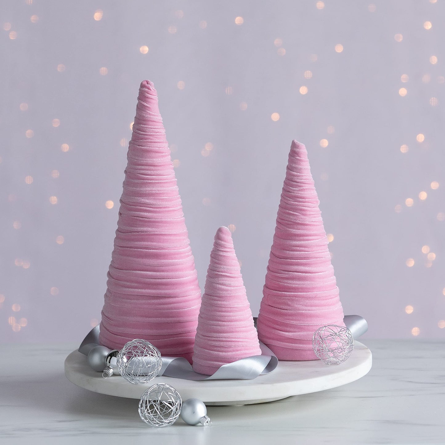Your Heart's Content Red Velvet Trees Set of 3, Winter Wedding Centerpiece, Valentine Tabletop Tree Decor, Cozy Handmade Romantic Home Decor, Bookshelf Accent, Gift for (Red)