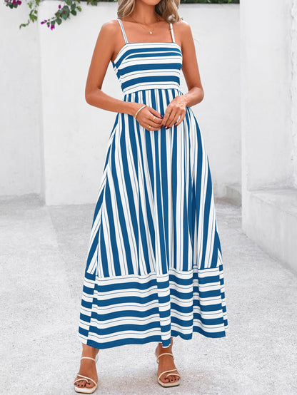 PRETTYGARDEN Women’s Boho Floral Striped Summer Maxi Dress