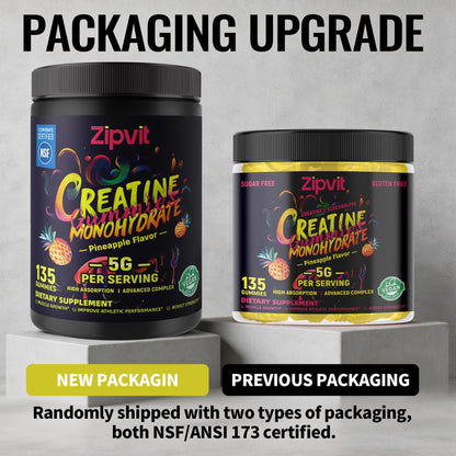 Creatine Monohydrate Gummies, NSF Certified Creatine Gummy, 5g Dose for Men & Women to Support Muscle, Strength, Recovery, Cognitive Health & Memory, Pineapple Flavor, 135 Gummies
