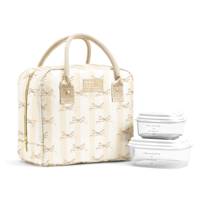 Fit & Fresh Bloomington Lunch Bag for Women - Insulated Large Lunch Box for Work with Containers, Leak-Resistant, Stain-Resistant, Zipper Closure, Cheetah