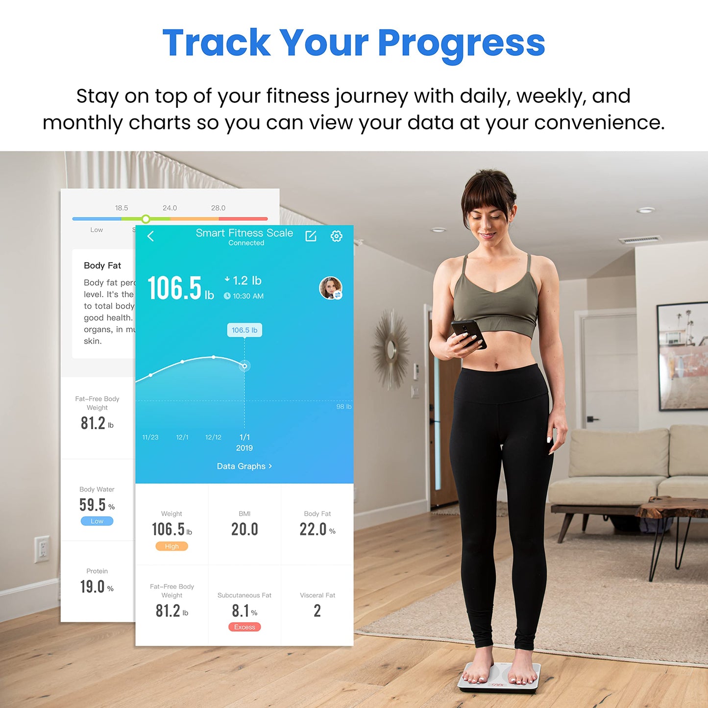 Etekcity Upgraded Smart Scale for Body Weight, FSA&HSA Eligible, Bathroom Digital Scale with BMI, Body Fat, Muscle Mass, 13 Metrics with a Large Display, Support Offline Mode and Apps Connection