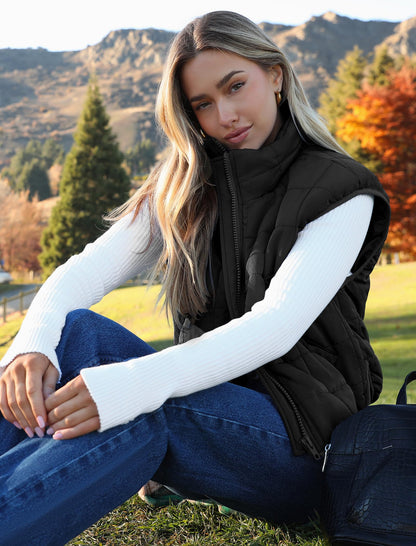Zeagoo Womens Puffer Vest Ladies Sleeveless Zip Up Outerwear