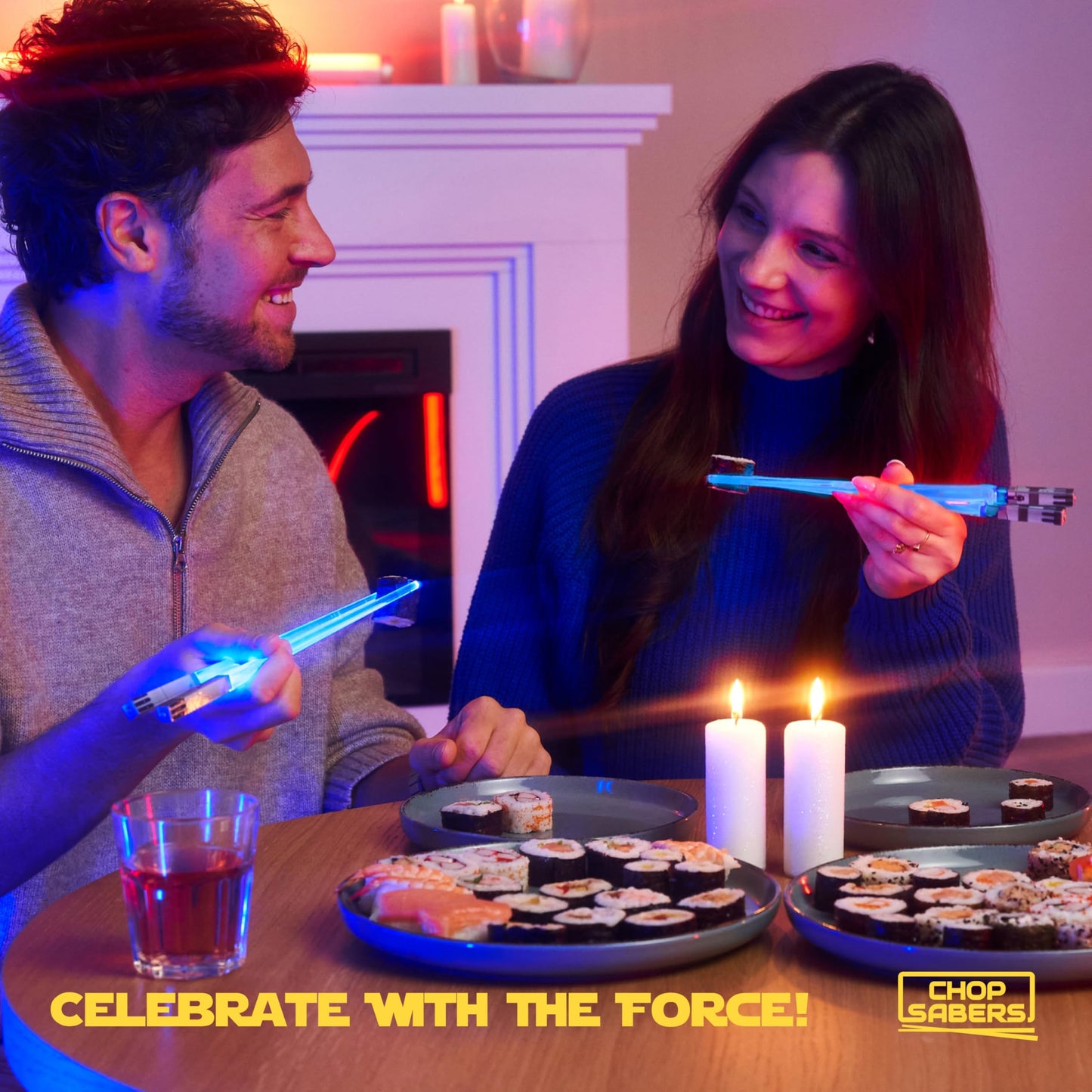 ChopSabers Lightsaber Led Light Up Chopsticks (1 Pair, Blue)