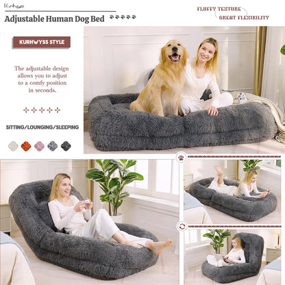 Upholstered Convertible Lounge Chair with 2 Soft Pillows