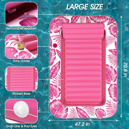 Inflatable Tanning Pool Lounger Float - Jasonwell 4 in 1 Sun Tan Tub Sunbathing Pool Lounge Raft Floatie Toys Water Filled Tanning Bed Mat Pad for Adult Blow Up Kiddie Pool Kids Ball Pit Pool (L)