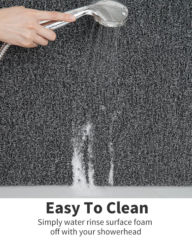 Non Slip Shower Mat, Comfortable Bath mat for Textured Surface,Quick Drying Easy Cleaning Shower Floor Mat for Wet Area,Without Suction Cups Pink 24 x 24