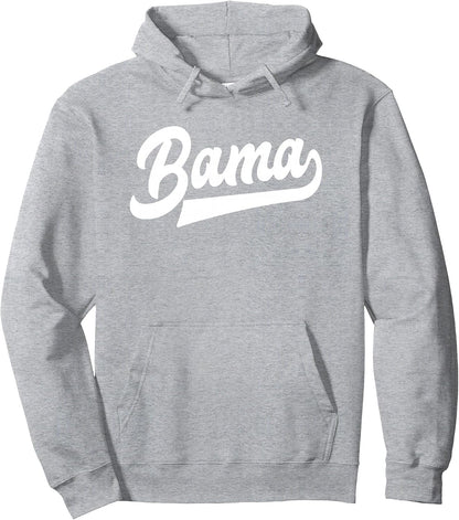 Bama Alabama White Script Design Southern Pullover Hoodie