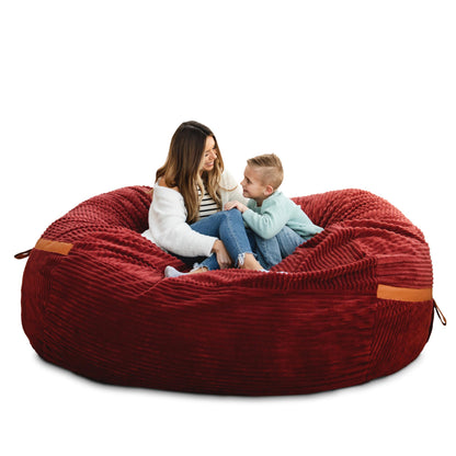 Big Joe Fuf 7Ft Giant Foam Bean Bag Chair, Oversized Couch with Removable Cover for Kids, Teens, Adults, Fog Lenox, Durable Woven Polyester, 7 Foot