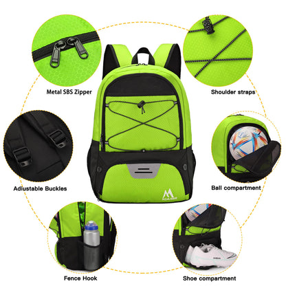 Hsmihair Soccer Bag,Youth Soccer Backpack with Ball and Cleat Compartment