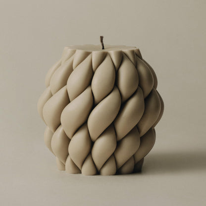 LAWA Knot Ball Candle - Large Beautiful Handmade Pillar Scented Soy Wax Elegant Bubble Aesthetic Candle Housewarming Gift Home Room Shelf Decor Idea White