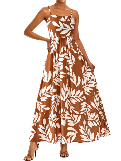 PRETTYGARDEN Women’s Boho Floral Striped Summer Maxi Dress