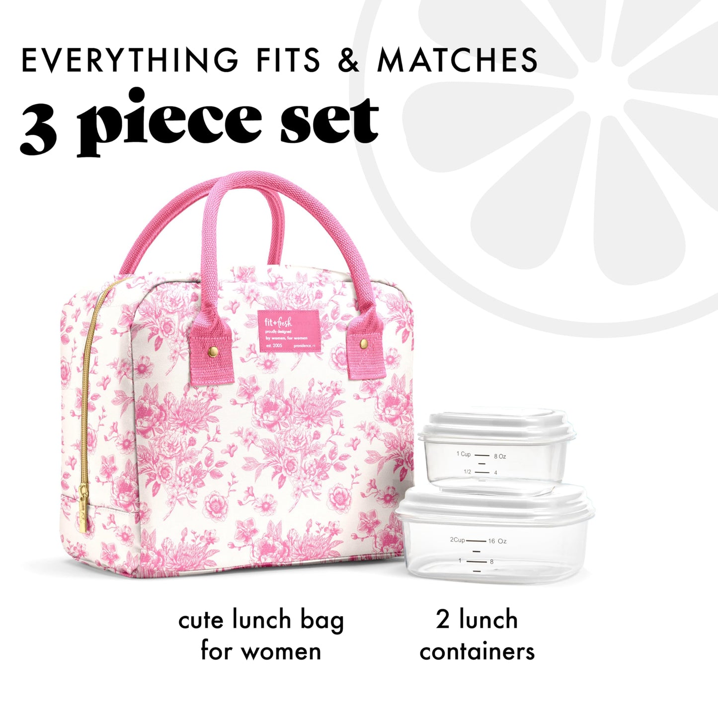 Fit & Fresh Bloomington Lunch Bag for Women - Insulated Large Lunch Box for Work with Containers, Leak-Resistant, Stain-Resistant, Zipper Closure, Cheetah