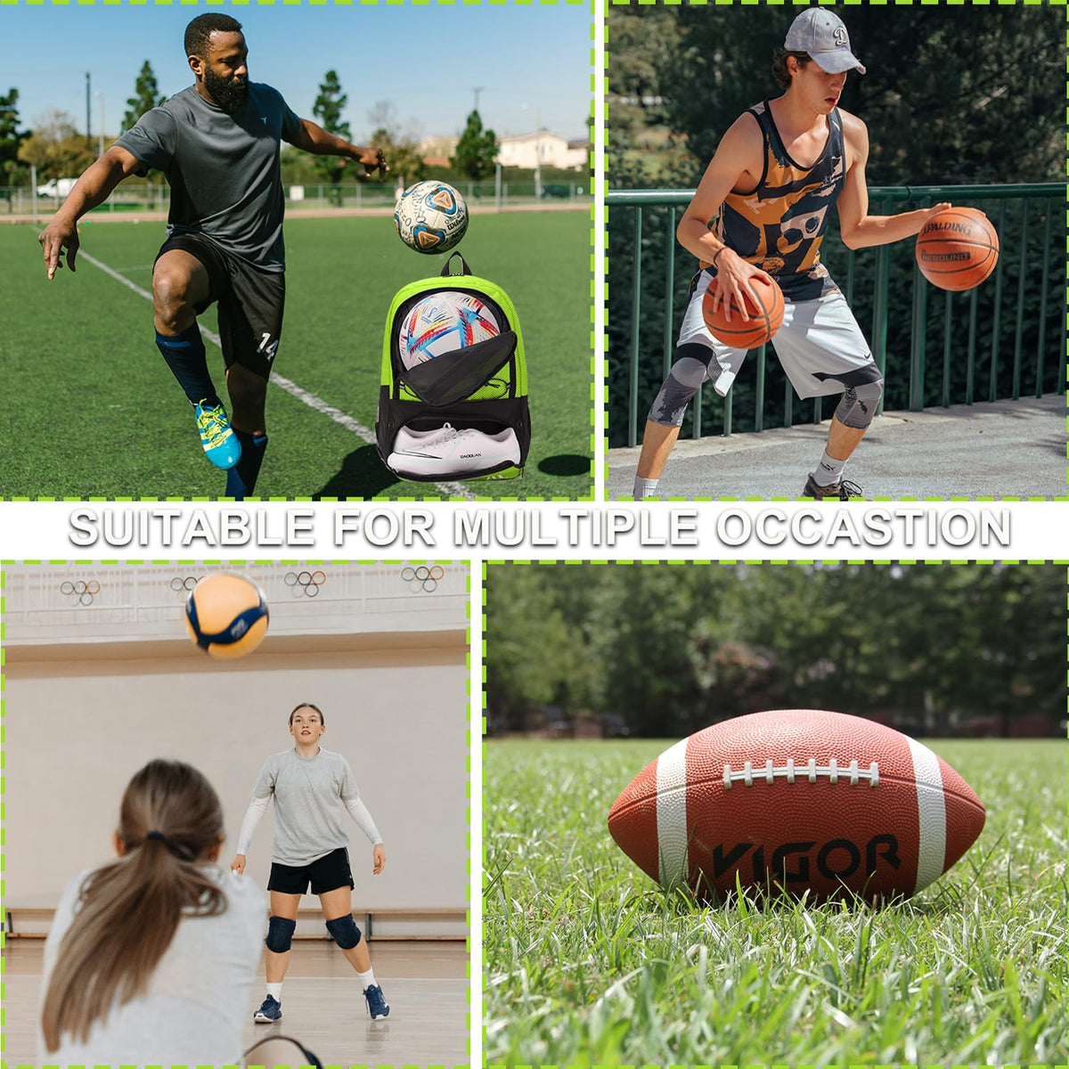 Hsmihair Soccer Bag,Youth Soccer Backpack with Ball and Cleat Compartment