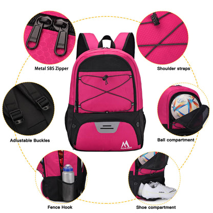 Hsmihair Soccer Bag,Youth Soccer Backpack with Ball and Cleat Compartment
