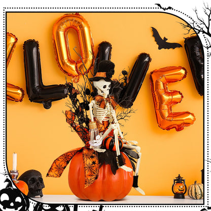 Daifunli Halloween Table Centerpieces Decorations Witch Boot and Pumpkin Artificial Flowers Halloween Tabletop Decorations for Home Kitchen Indoor Haunted Party Decoration 12x17 Inch