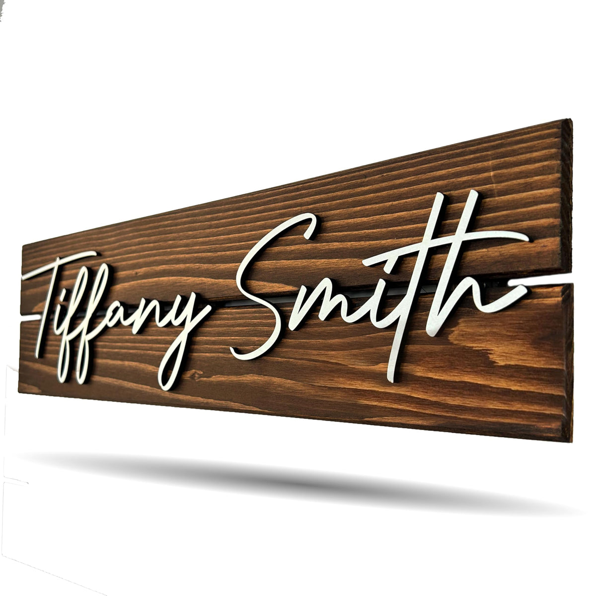 Wooden Name Sign Personalized and Custom, Solid Rustic Wood, Wedding Gifts for Couples, Home, Office, Family Last Name Established Signs, Est. Date Sign 28x13" (Large)