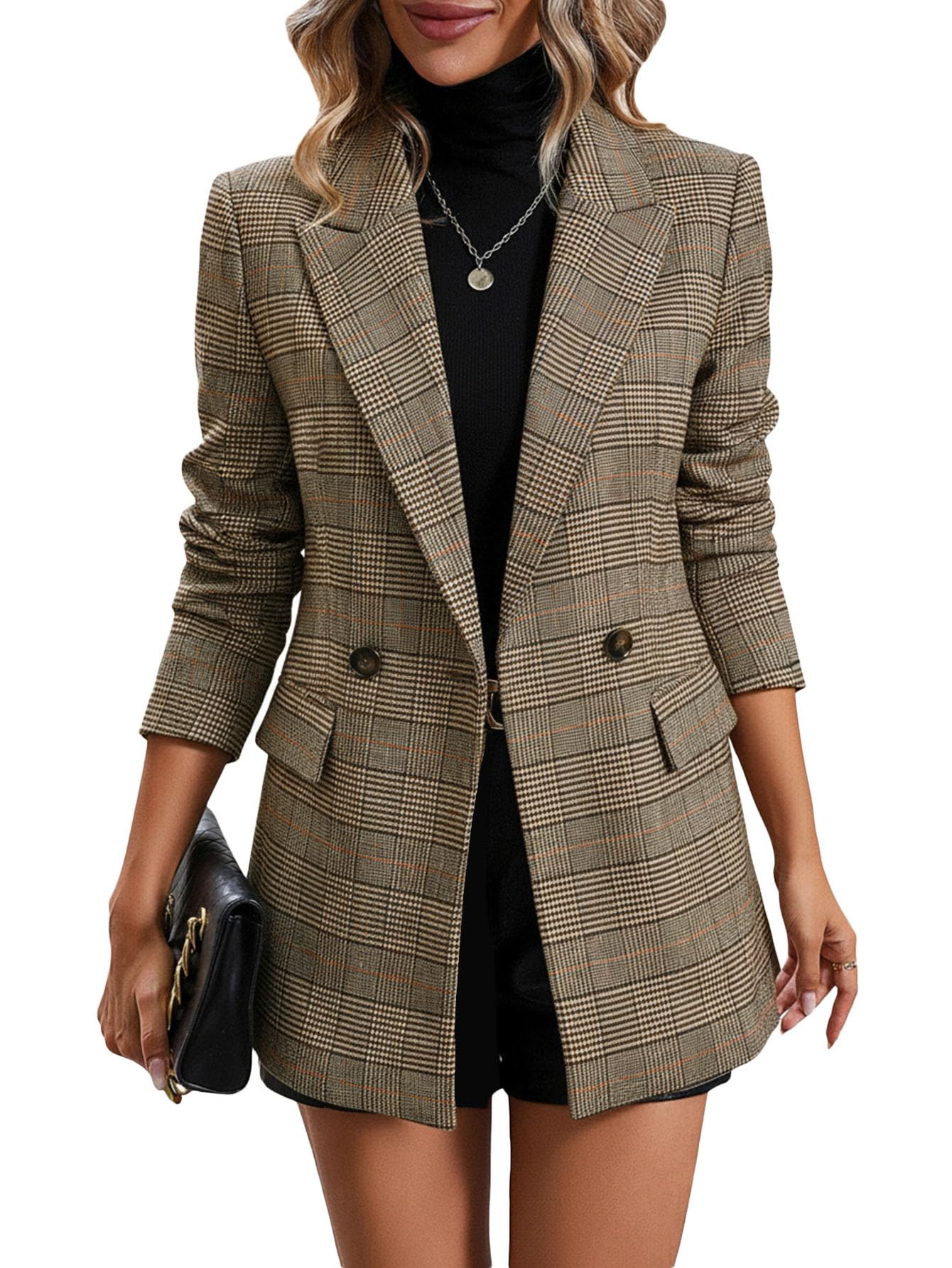 2026 Women's Fall Plaid Blazer Jacket