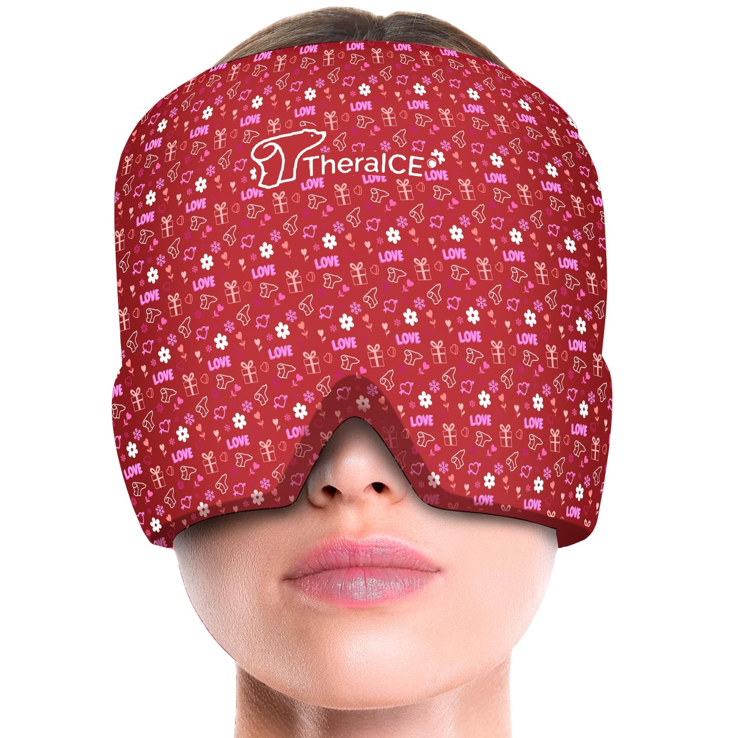 TheraICE Headache Relief Cap, Migraine Ice Pack Mask Products, Women Cooling Gel Hat, Face Cold Compress Head Wrap for Her Stress. Great Birthday Gift for Mom, Sister, Grandma, Girlfriend, & Teacher