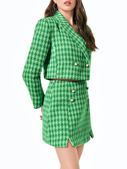 Cicy Bell Womens Cropped Tweed Business Casual Suit