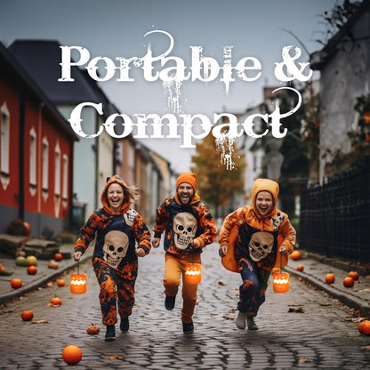 EverBrite 6-Pack Halloween Pumpkin Lantern, Collapsible Jack O Lantern Pumpkins with Lanyard, Halloween Party Favors, Light up Pumpkin Outdoor for Halloween Party Decoration, Battery Included