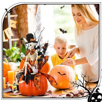 Daifunli Halloween Table Centerpieces Decorations Witch Boot and Pumpkin Artificial Flowers Halloween Tabletop Decorations for Home Kitchen Indoor Haunted Party Decoration 12x17 Inch