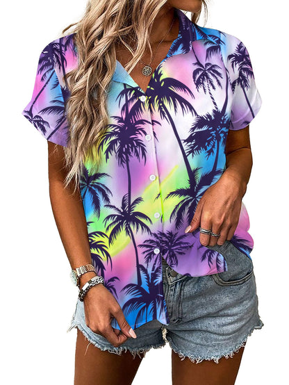 UNIQUEONE Womens Hawaiian Shirt
