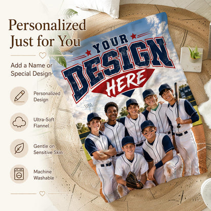 Kids Blanket Custom Baseball Blankets, Splashed Ink Throw Bed Travel