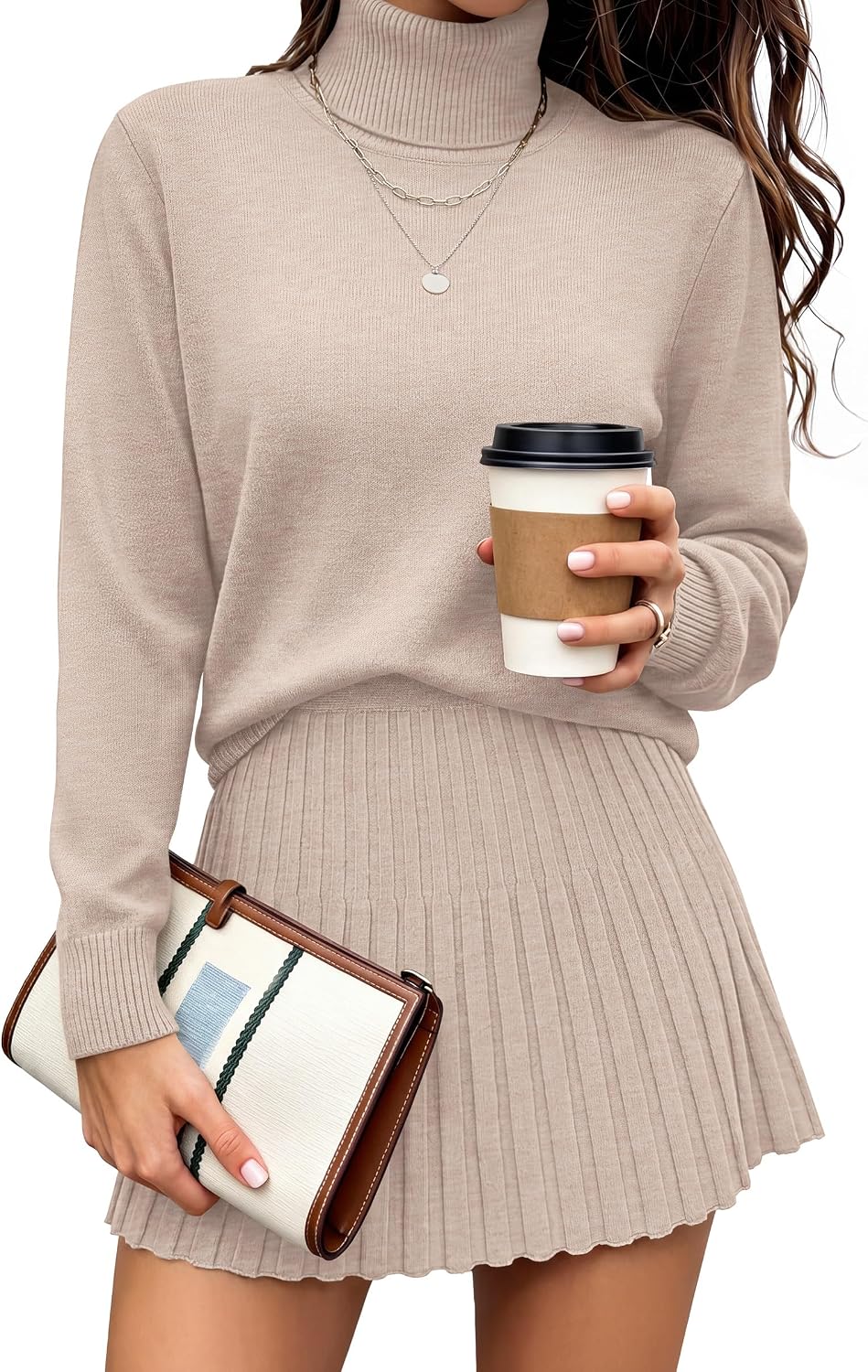 Caracilia Skirt Sets for Women Fall 2 piece Outfits