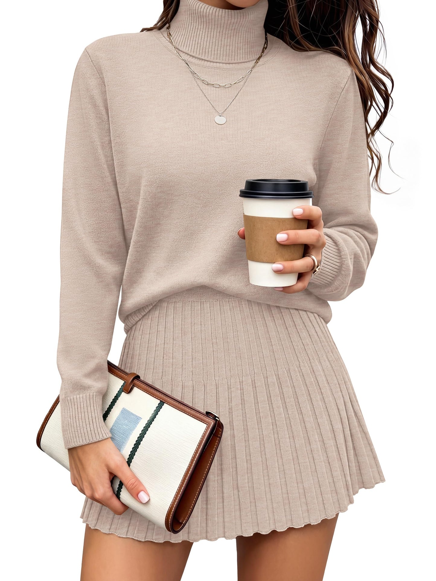 Caracilia Skirt Sets for Women Fall 2 piece Outfits