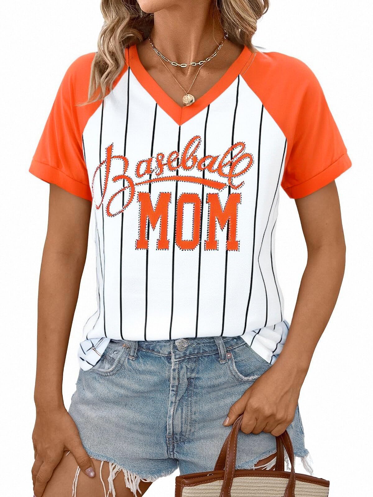Baseball Shirt Women Baseball Mom Shirts Baseball Game Day Top