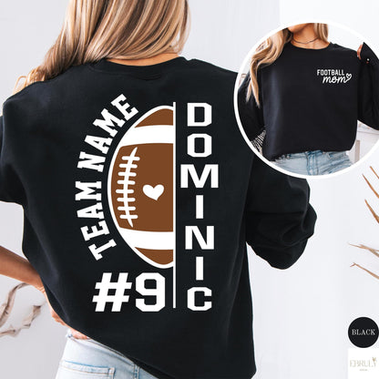 Personalized Football Mom Shirt with Kids Names and Jersey Number, Custom Football Mama Shirt, Women Sport Shirts