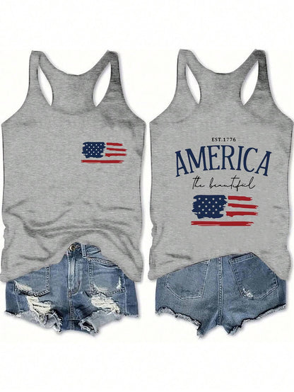 Women's 4th of July Outfits USA Shirt Memorial Day Red White and Blue Patriotic Shirts American Flag Graphic Tops