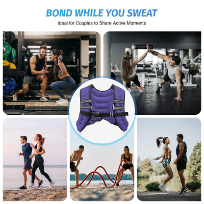 ZELUS Weighted Vest, 6lb/8lb/12lb/16lb/20lb/25lb/30lb Weight Vest with Reflective Stripe for Workout, Strength Training, Running, Fitness, Muscle Building, Weight Loss, Weightlifting
