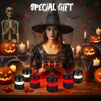 EverBrite 6-Pack Halloween Pumpkin Lantern, Collapsible Jack O Lantern Pumpkins with Lanyard, Halloween Party Favors, Light up Pumpkin Outdoor for Halloween Party Decoration, Battery Included
