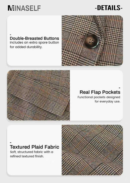 2026 Women's Fall Plaid Blazer Jacket
