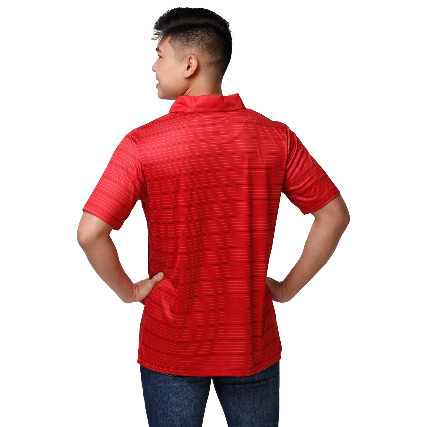 FOCO NCAA Mens NCAA College Team Logo Striped Polyester Polo Short Sleeve Shirt