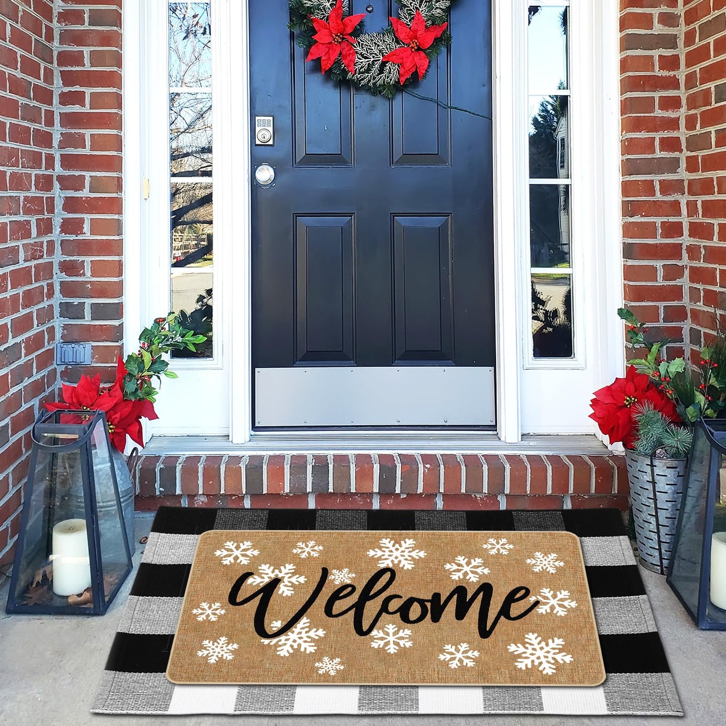 Tinideya 2 Pcs Halloween Door Mats Outdoor Layered Ghost Front Door Mat